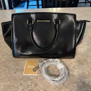 Michael Kors Patent Leather Handbag - Black